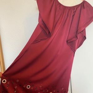 BCBG red silk dress (perfect for the holidays!)